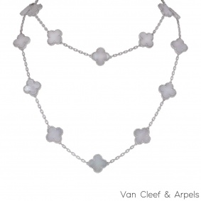 Van Cleef & Arpels White Gold Vintage Alhambra Necklace VCARF48800 Van Cleef & Arpels White Gold Vintage Alhambra Necklace VCARF48800